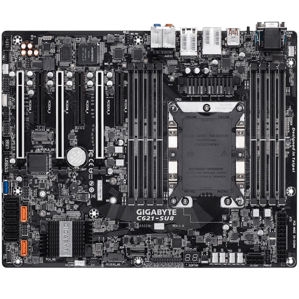 Материнская плата GA-C621-SU8 Intel C621 motherboard with LGA 3647 Socket P, 6-Channel DDR4 RDIMM/LR