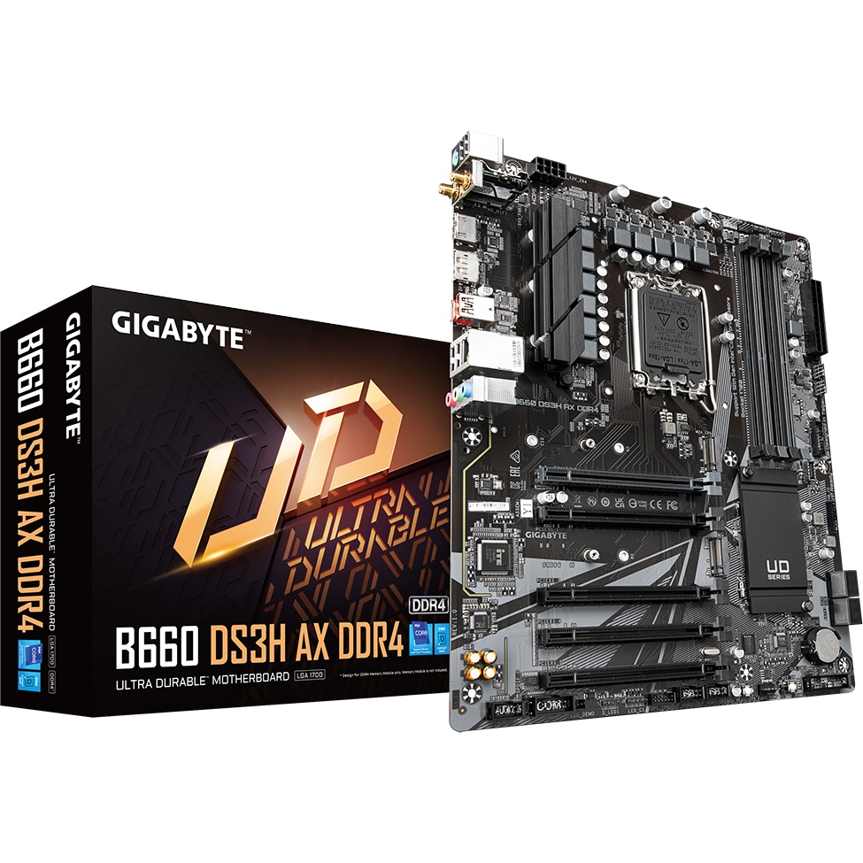 Материнская плата Gigabyte B660 DS3H AX DDR4 Soc-1700 Intel B660 4xDDR4 ATX AC`97 8ch(7.1) GbLAN RAI