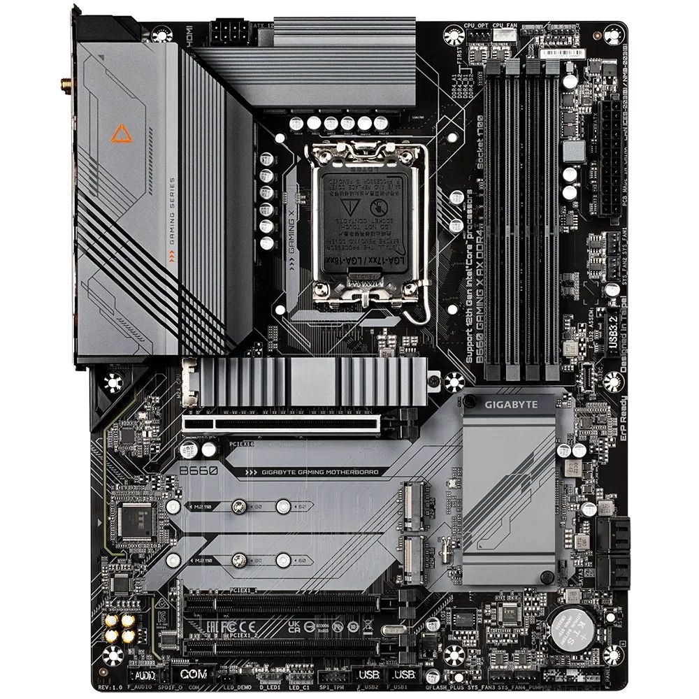 Материнская плата GIGABYTE B660 GAMING X AX DDR4, LGA1700, B660, 4*DDR4, HDMI+DP, 4 SATA 6 Гб/с+ RAI