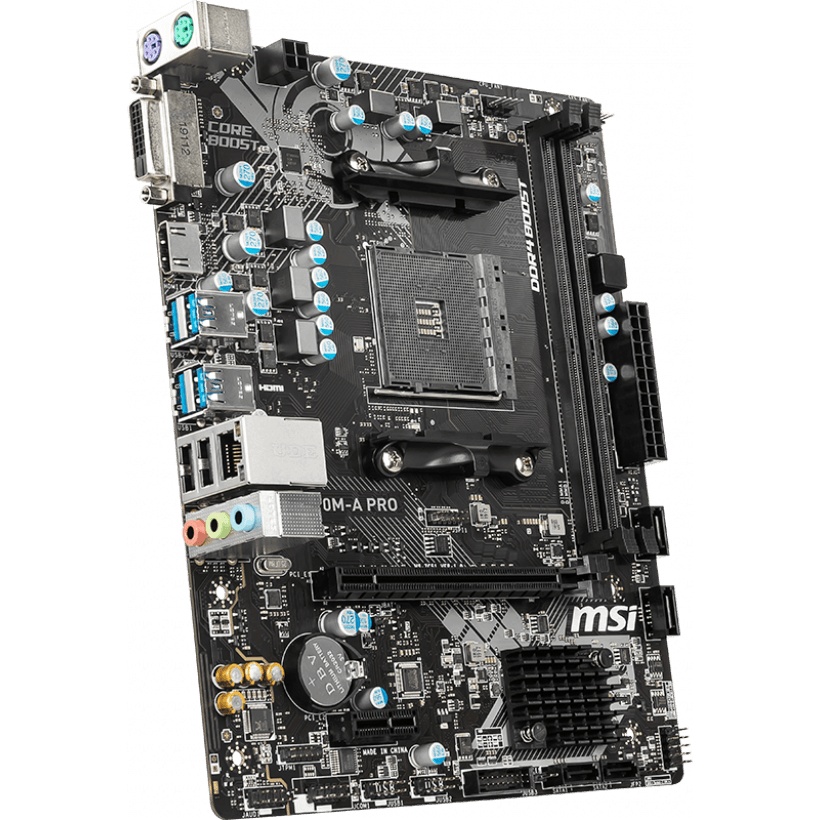 Материнская плата MSI A320M-A PRO Soc-AM4 AMD A320 2xDDR4 mATX AC`97 8ch(7.1) GbLAN RAID+DVI+HDMI