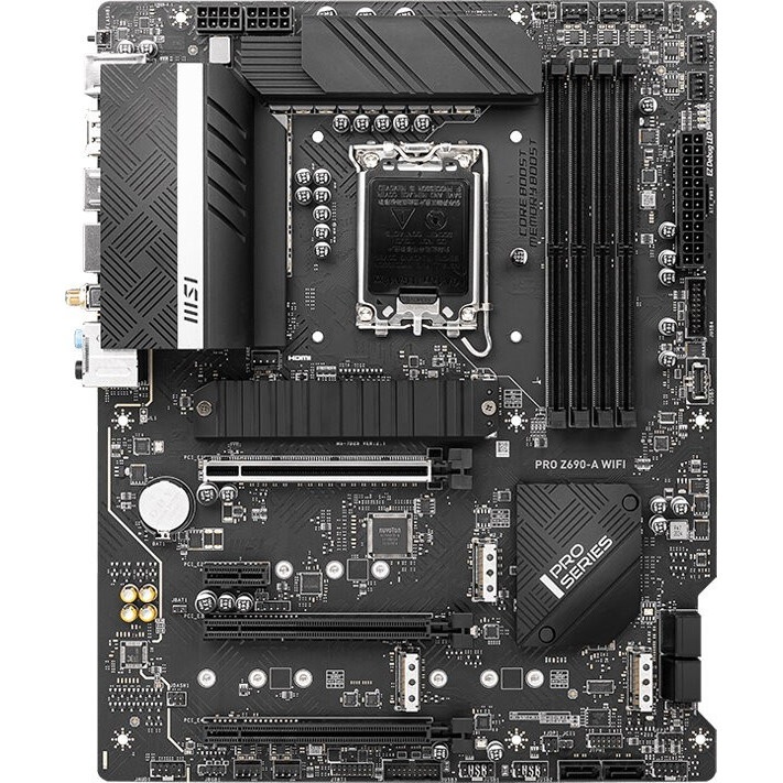 Материнская плата MSI PRO Z690-A WIFI, Z690, LGA1700, 4xDDR5, 3xPCI-Ex16, 1xPCI-Ex1, 4xM.2, 1xUSB3.2