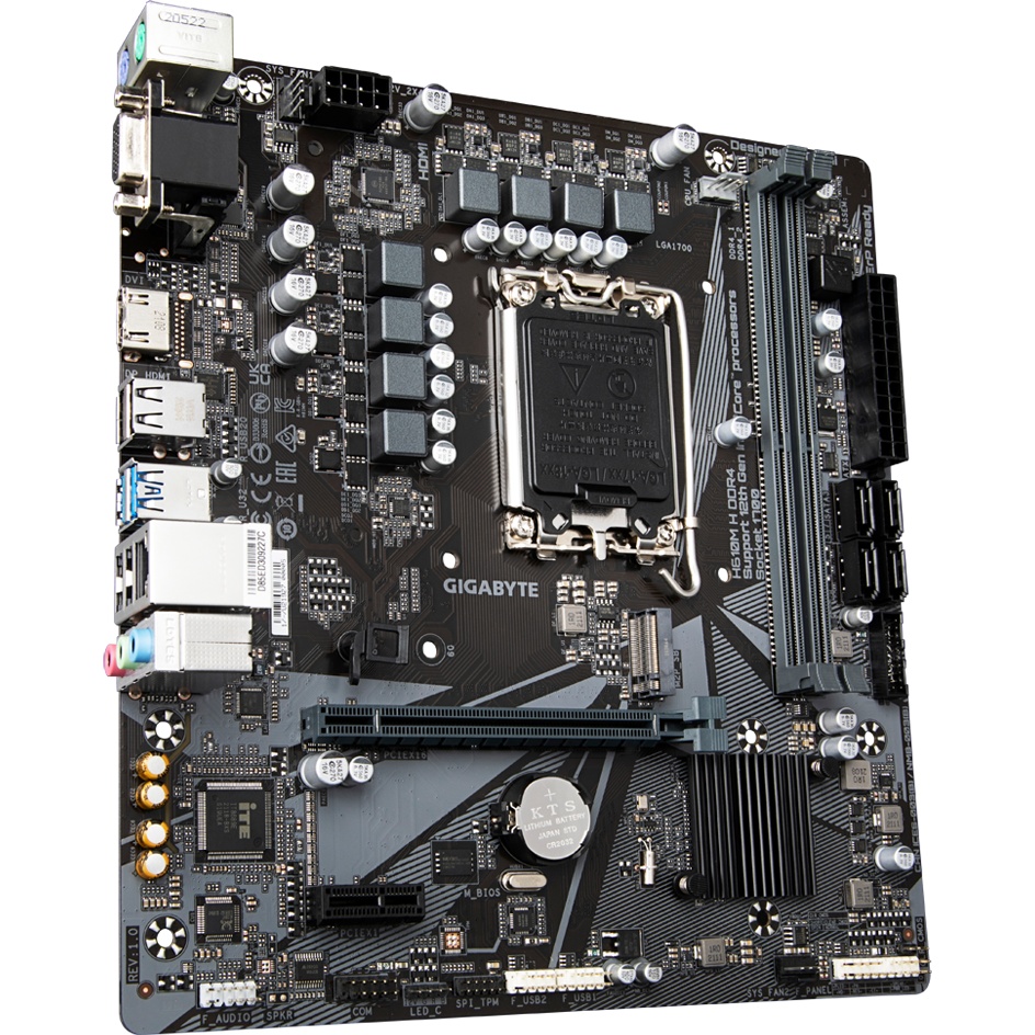 Материнская плата Gigabyte H610M H DDR4 Soc-1700 Intel H610 2xDDR4 mATX AC`97 8ch(7.1) GbLAN+VGA+HDM