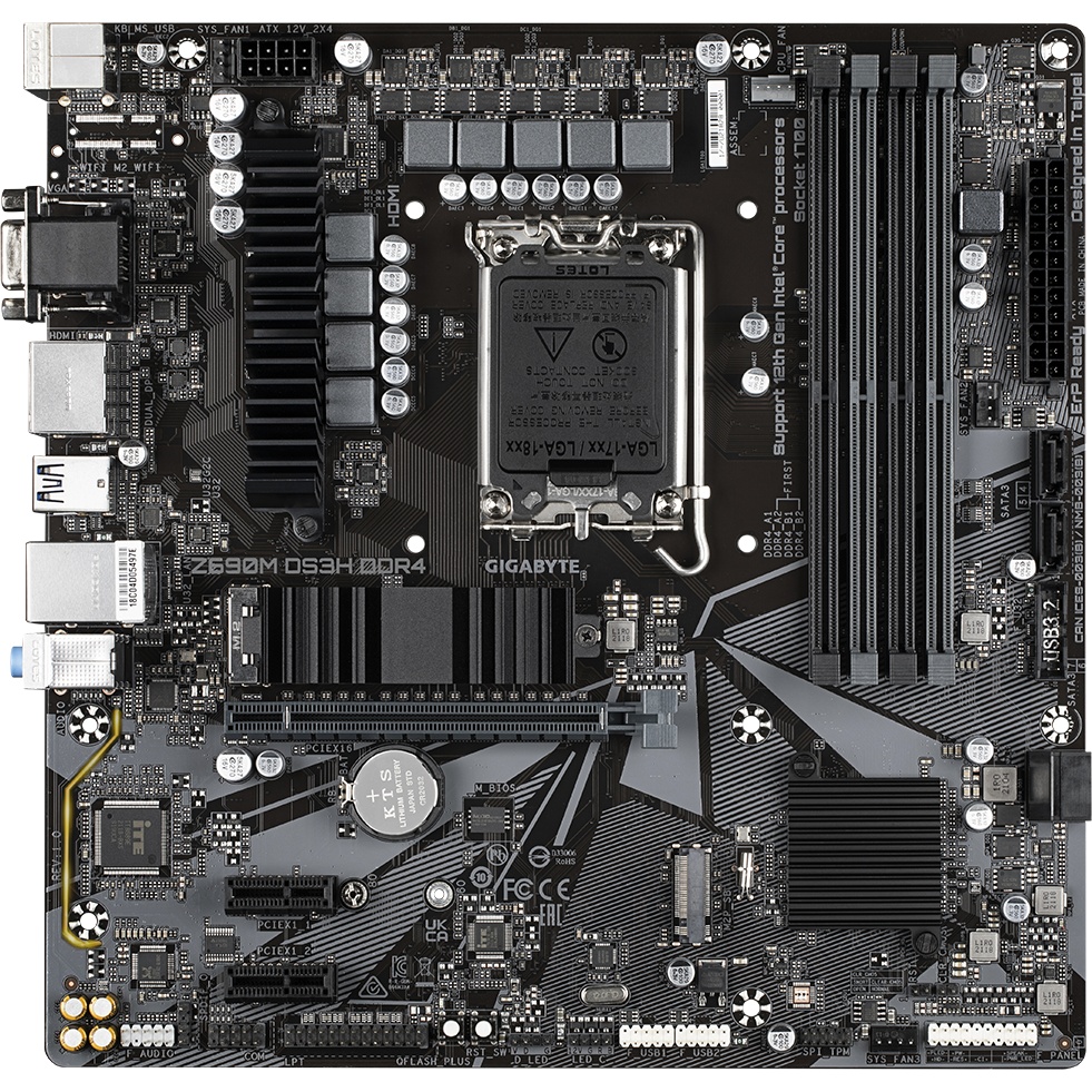 Материнская плата Gigabyte OEM Z690M DS3H DDR4, Socket 1700, Intel®Z690, 4xDDR4-3200, D-SUB+HDMI+DP+
