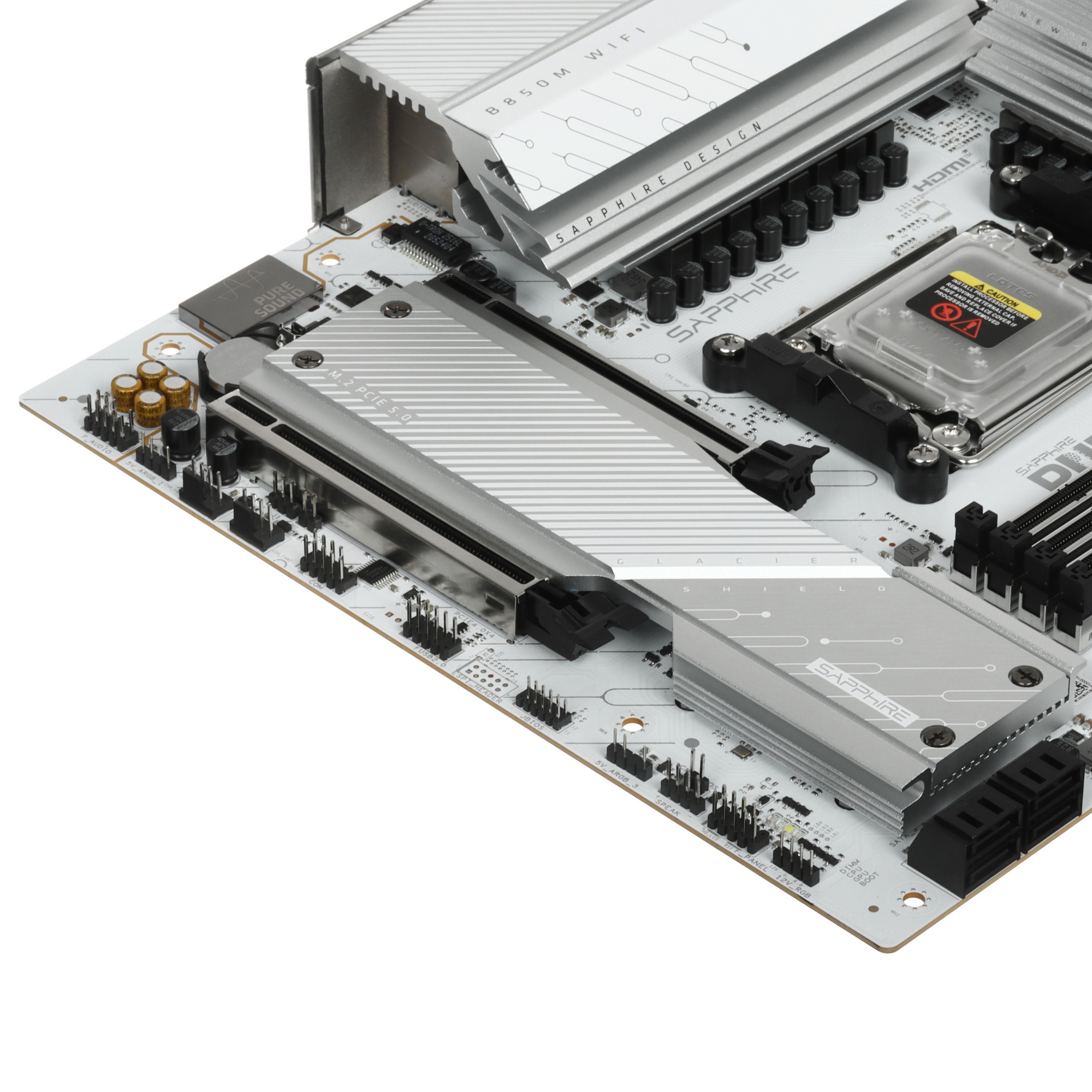 Материнская плата Sapphire B850M PURE WIFI B850, AM5, 4*DDR5, 2*PCIEx16, 2*M.2, 2*TypeC, 3*USB3.2Gen