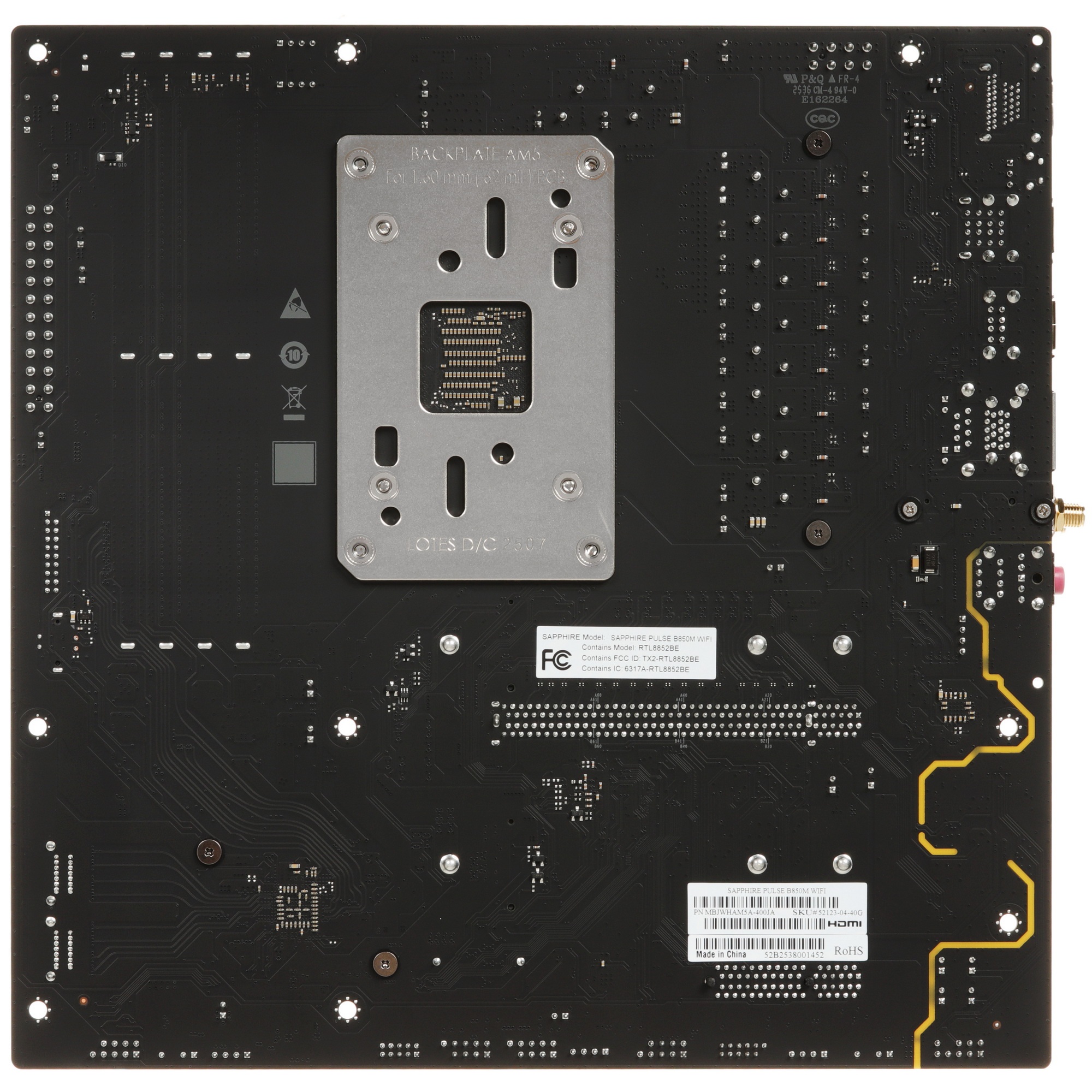 Материнская плата Sapphire B850M PULSE WIFI B850, AM5, 4*DDR5, 1*PCIEx16, 1*PCIEx4, 2*M.2, 2*TypeC,