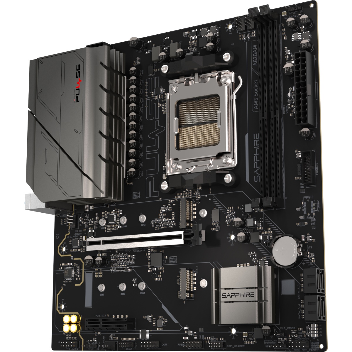 Материнская плата Sapphire A620AM PULSE A620, AM5, 2*DDR5, 1*PCIEx16, 1*PCIEx4, 2*M.2, 4*USB3.2Gen1,