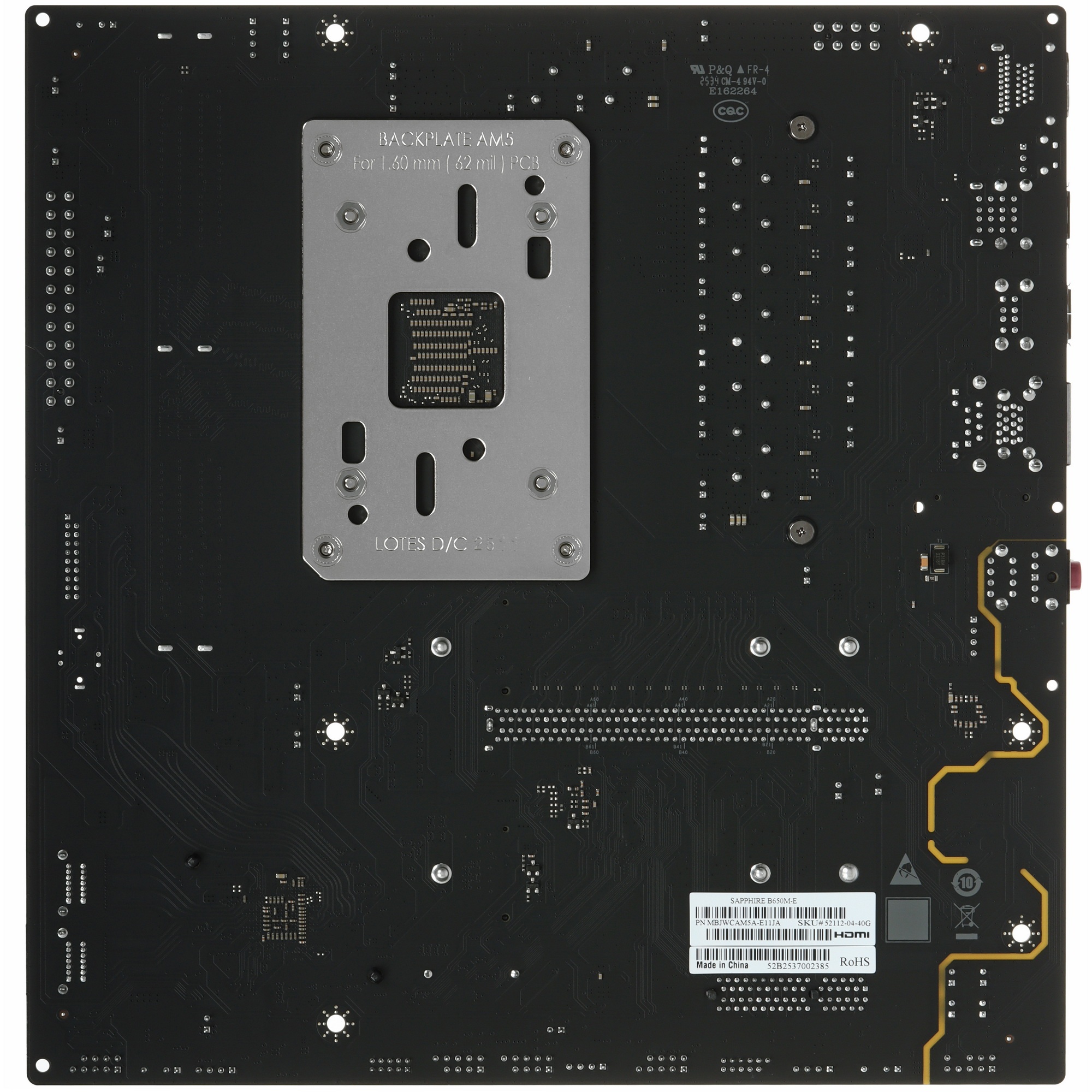 Материнская плата Sapphire B650M-E B650, AM5, 2*DDR5, 1*PCIEx16, 1*PCIEx4, 2*M.2, 4*USB3.2Gen1, 10*U
