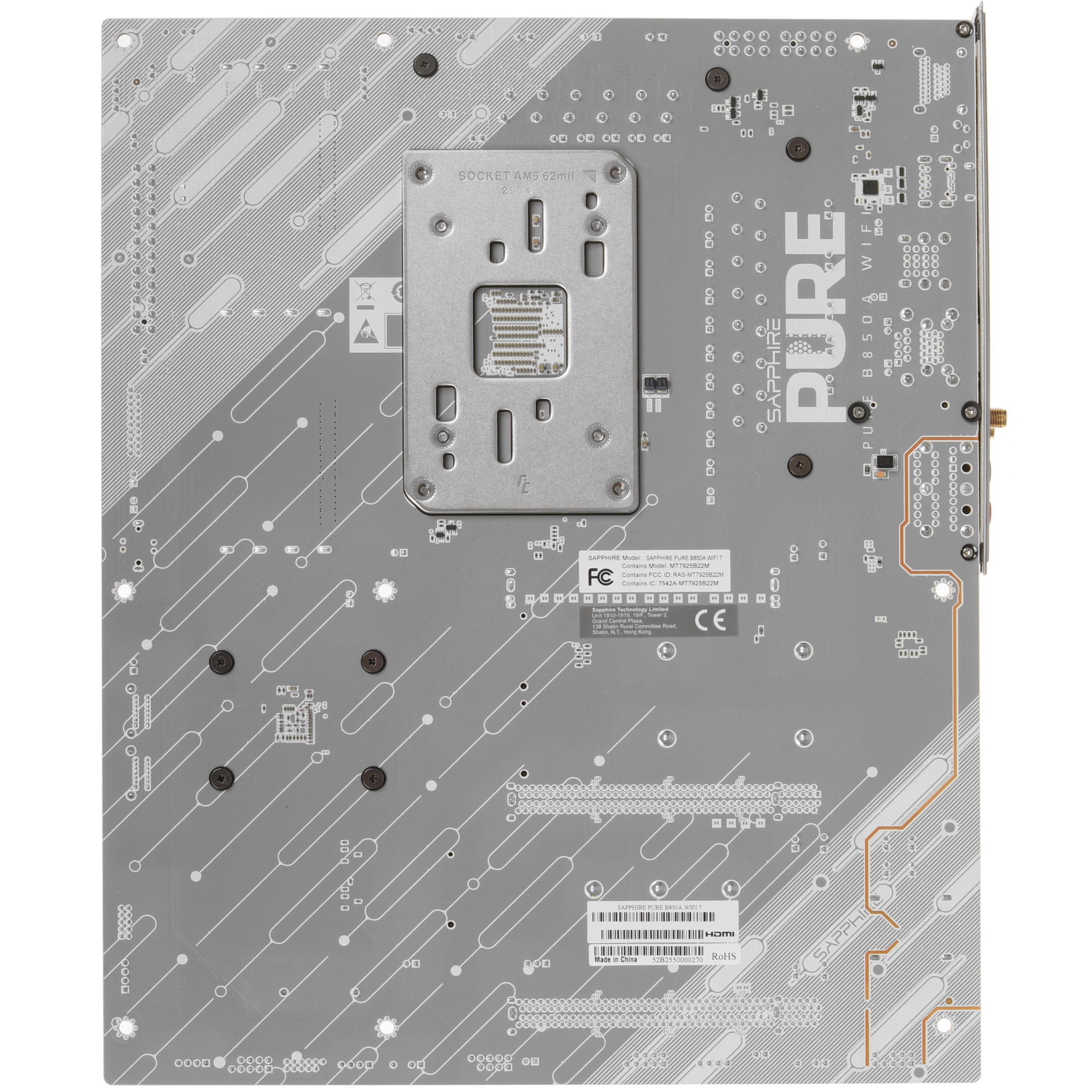 Материнская плата Sapphire B850A PURE WIFI7 B850, AM5, 4*DDR5, 3*PCIEx16, 3*M.2, 2*TypeC, 3*USB3.2Ge