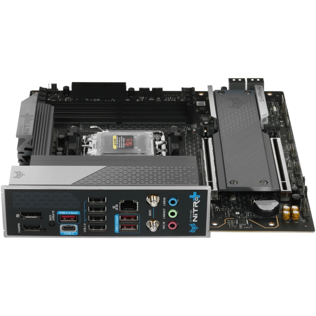 Материнская плата Sapphire B850M NITRO+ WIFI B850, AM5, 4*DDR5, 2*PCIEx16, 2*M.2, 2*TypeC, 3*USB3.2G