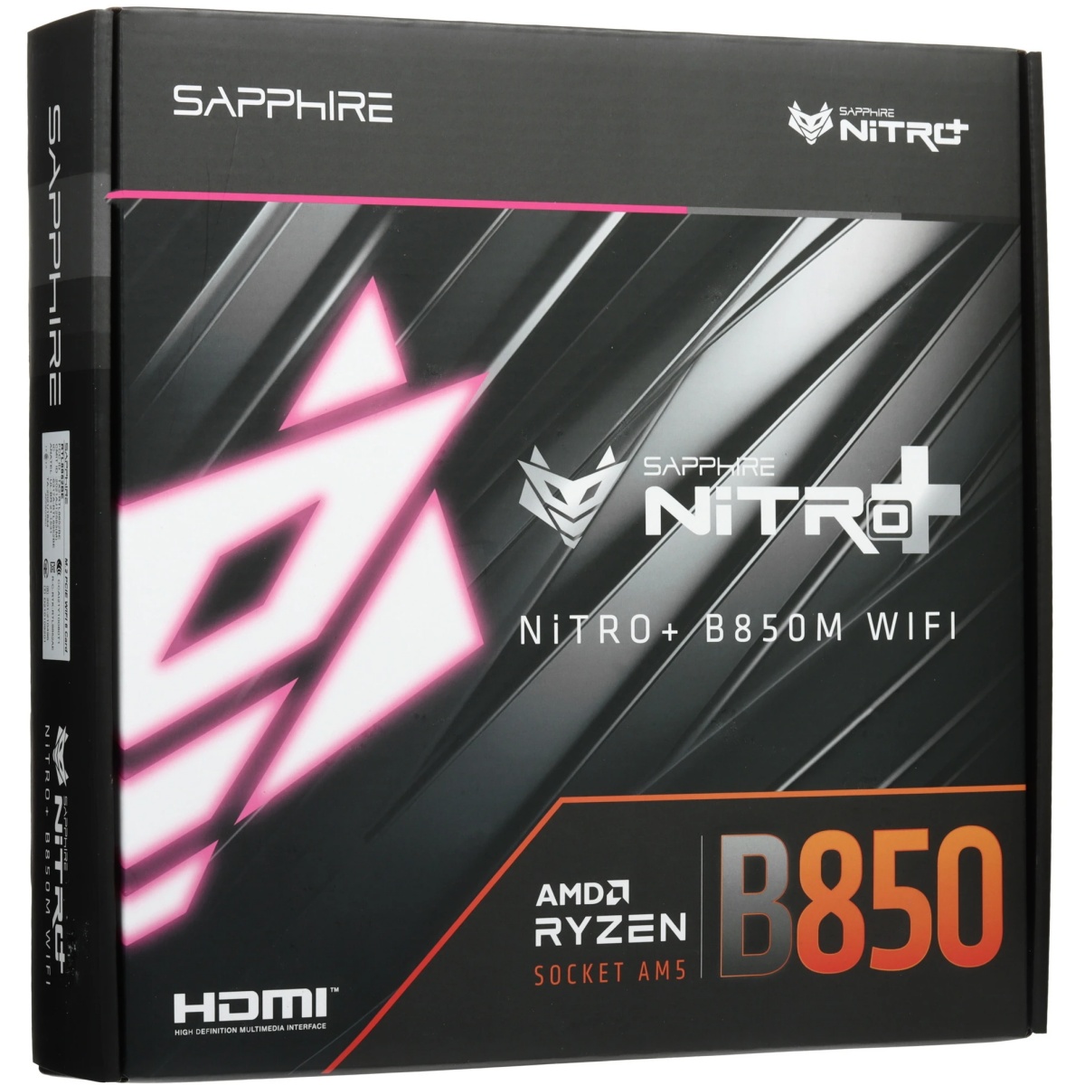 Материнская плата Sapphire B850M NITRO+ WIFI B850, AM5, 4*DDR5, 2*PCIEx16, 2*M.2, 2*TypeC, 3*USB3.2G