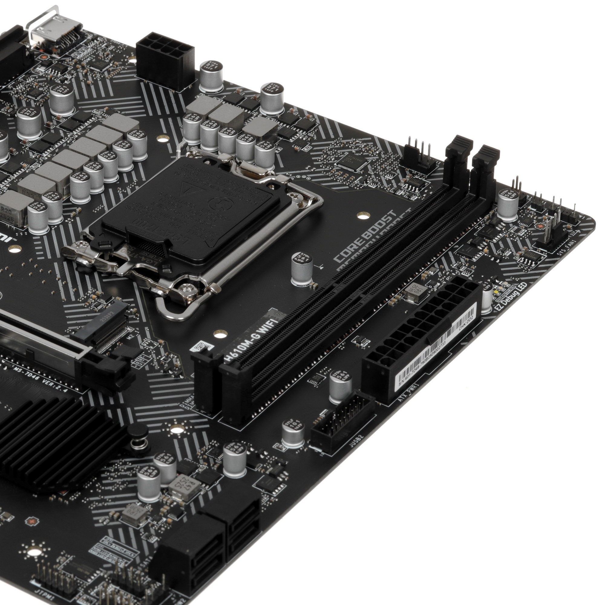 Материнская плата MSI PRO H610M-G WIFI H610, LGA1700, 2*DDR5, 1*PCIEx16, 1*PCIEx1, 1*M.2, 4*USB3.2Ge
