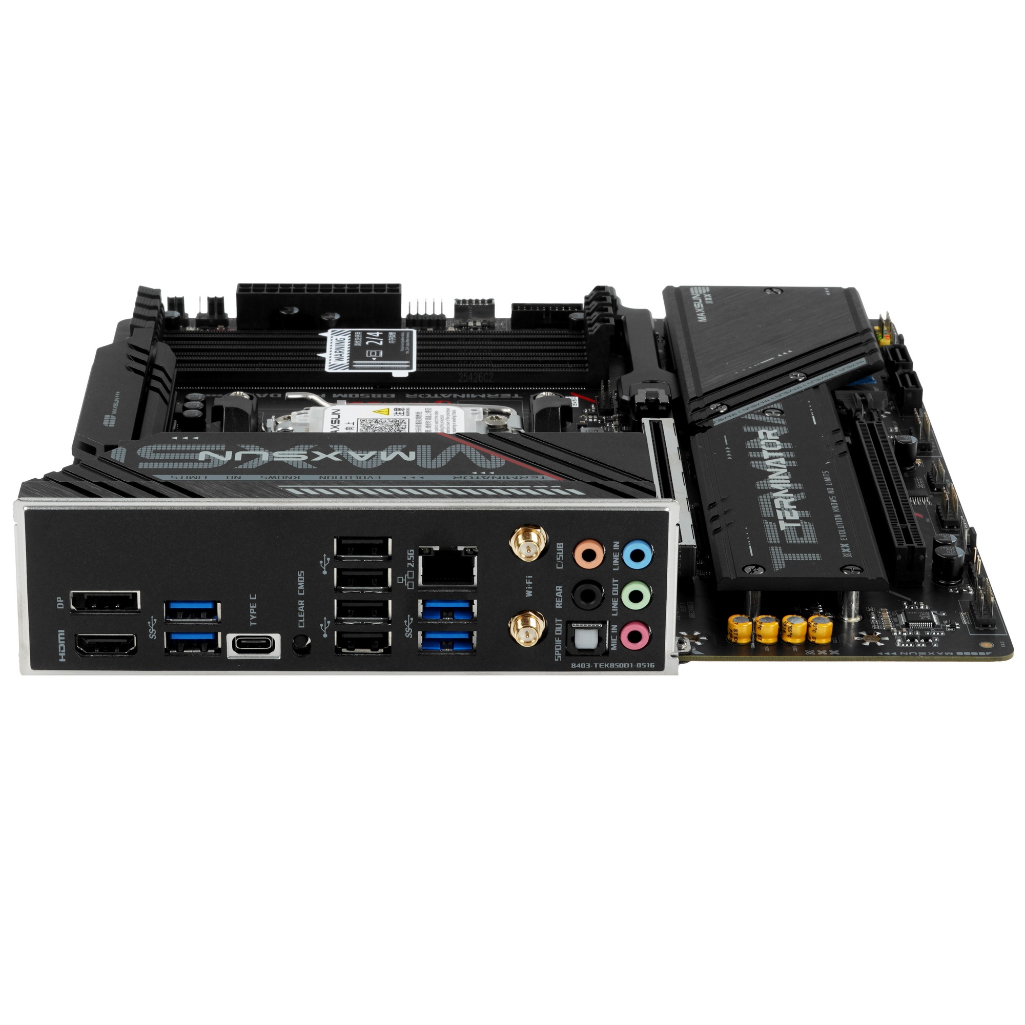 Материнская плата MAXSUN MS-Terminator B850M PRO DARK WIFI (Socket AM5, mATX, 4*DDR5(192Gb), DP/HDMI