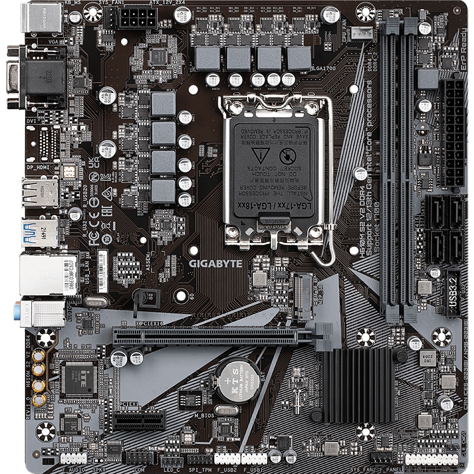 Материнская плата Gigabyte H610M S2 V2 DDR4, Socket 1700