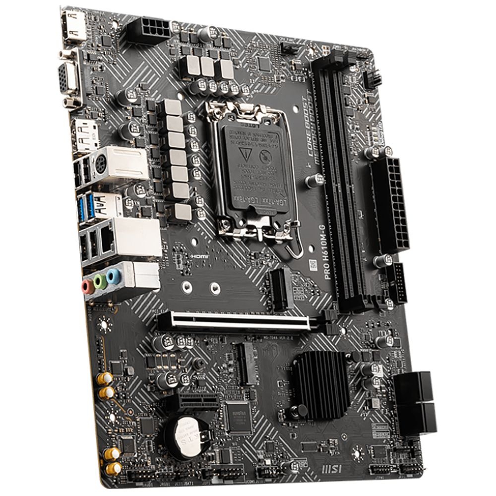 Материнская плата MSI PRO H610M-G H610, LGA1700, 2*DDR5, 1*PCIEx16, 1*PCIEx1, 1*M.2, 4*USB3.2Gen1, 6