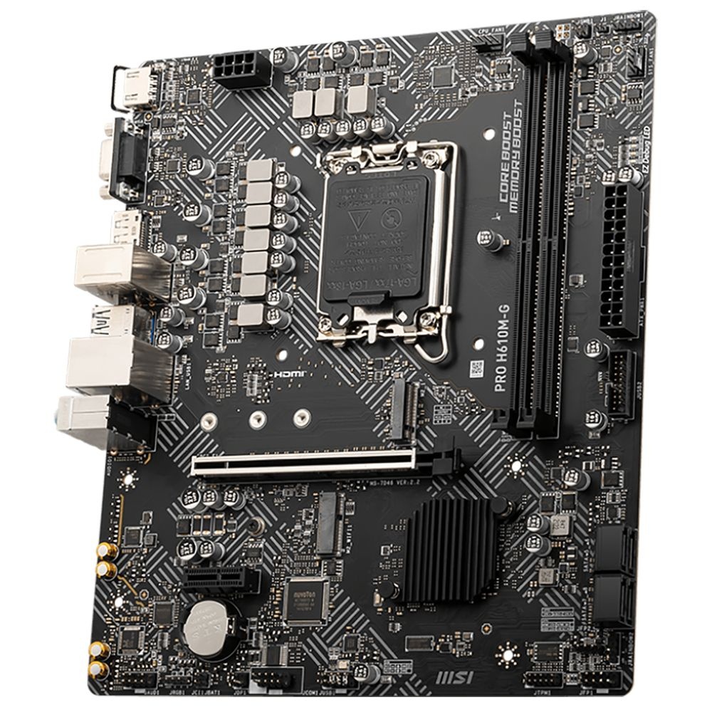 Материнская плата MSI PRO H610M-G H610, LGA1700, 2*DDR5, 1*PCIEx16, 1*PCIEx1, 1*M.2, 4*USB3.2Gen1, 6