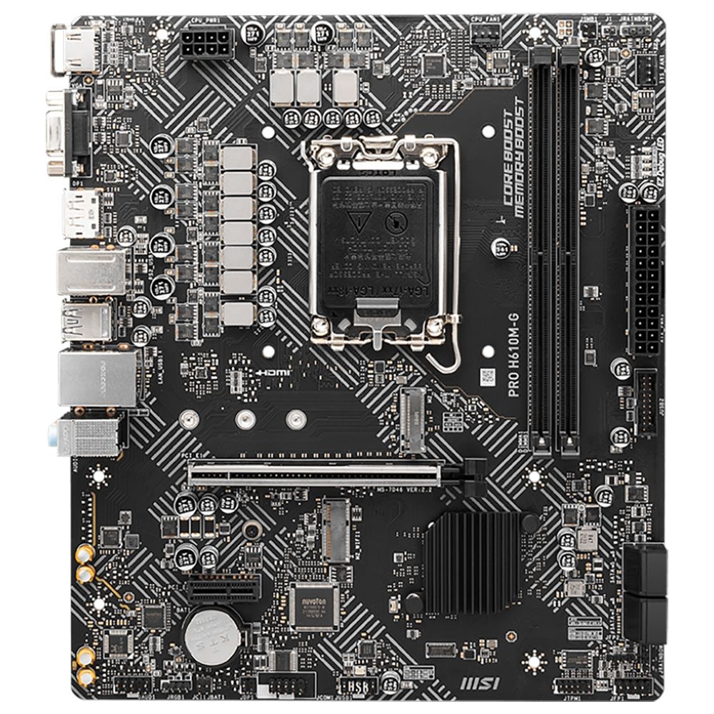 Материнская плата MSI PRO H610M-G H610, LGA1700, 2*DDR5, 1*PCIEx16, 1*PCIEx1, 1*M.2, 4*USB3.2Gen1, 6
