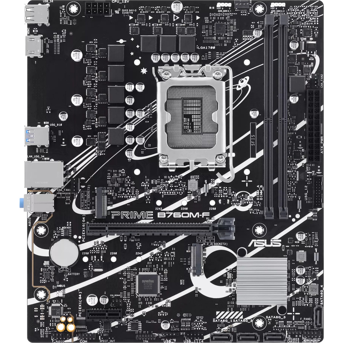 Материнская плата Asus PRIME B760M-F Soc-1700 Intel B760 2xDDR5 mATX AC`97 8ch(7.1) GbLAN RAID+HDMI