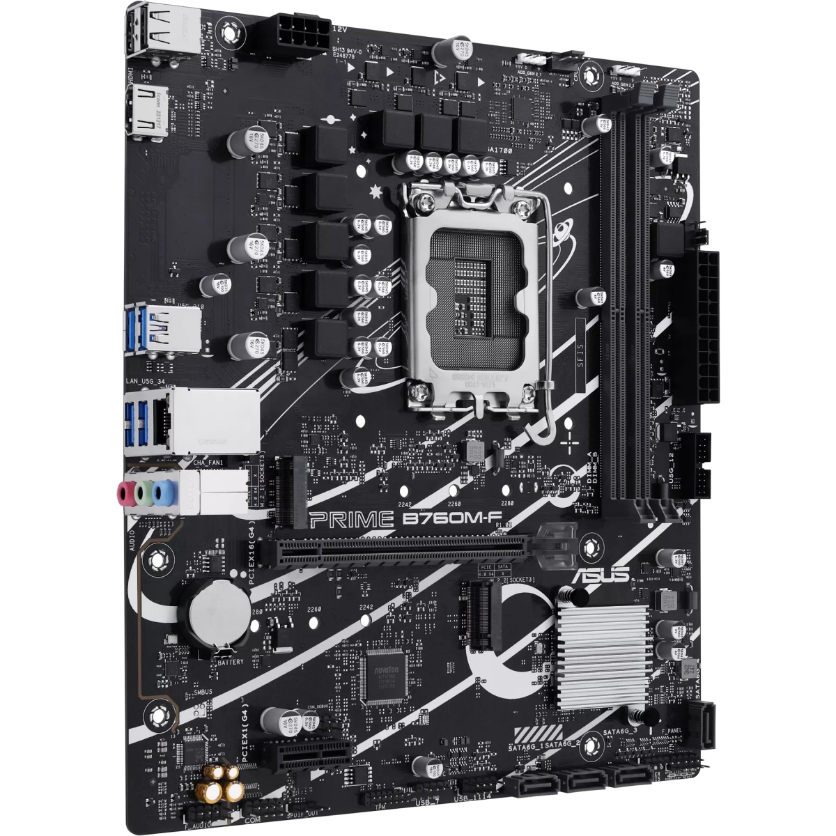 Материнская плата Asus PRIME B760M-F Soc-1700 Intel B760 2xDDR5 mATX AC`97 8ch(7.1) GbLAN RAID+HDMI