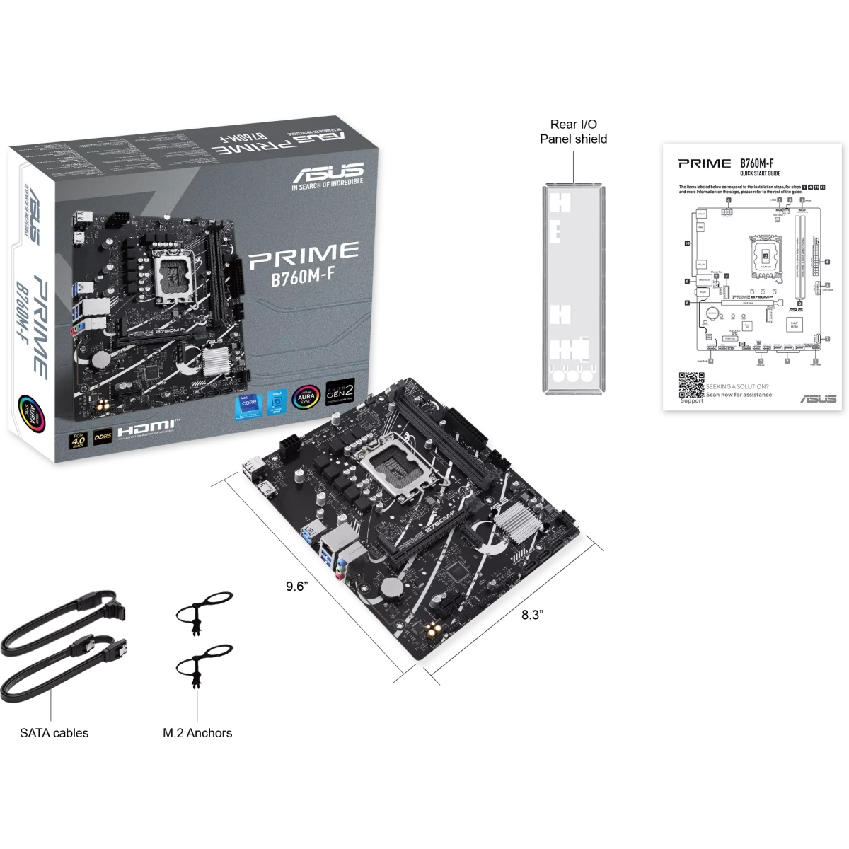 Материнская плата Asus PRIME B760M-F Soc-1700 Intel B760 2xDDR5 mATX AC`97 8ch(7.1) GbLAN RAID+HDMI