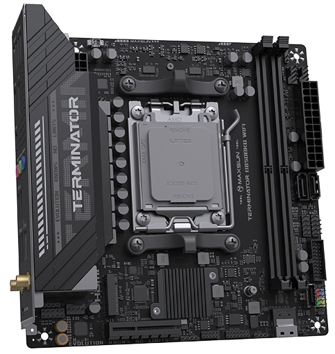 Материнская плата MAXSUN MS-Terminator B850BKB WIFI, AM5, B850, 4*DDR5, 2*SATA 3.0, 2*M.2,  USB 2.0,