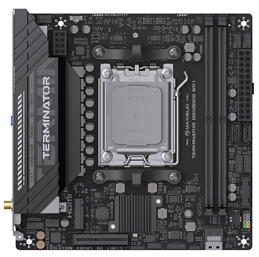Материнская плата MAXSUN MS-Terminator B850BKB WIFI, AM5, B850, 4*DDR5, 2*SATA 3.0, 2*M.2,  USB 2.0,