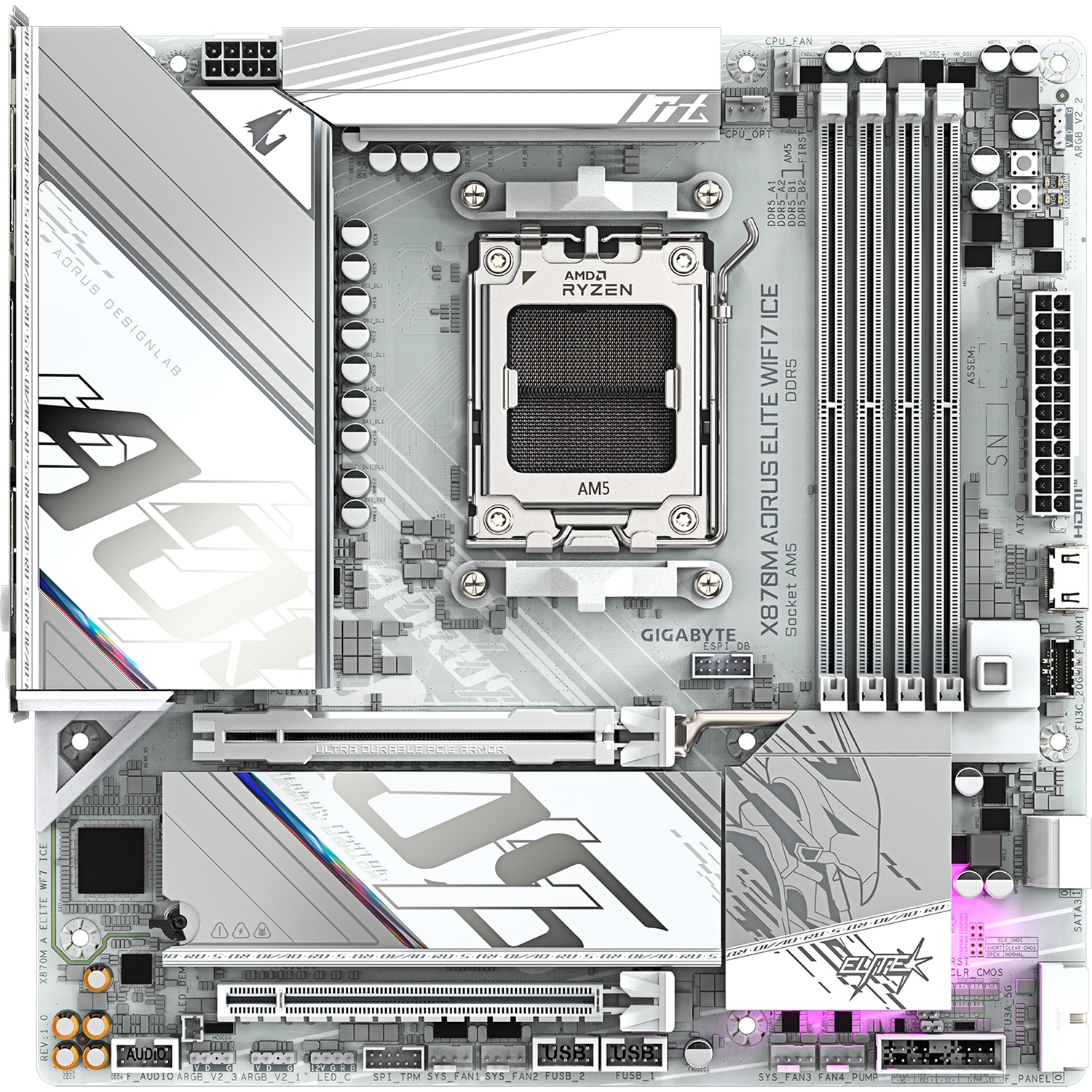 Материнская плата Gigabyte X870M A ELITE WF7 ICE