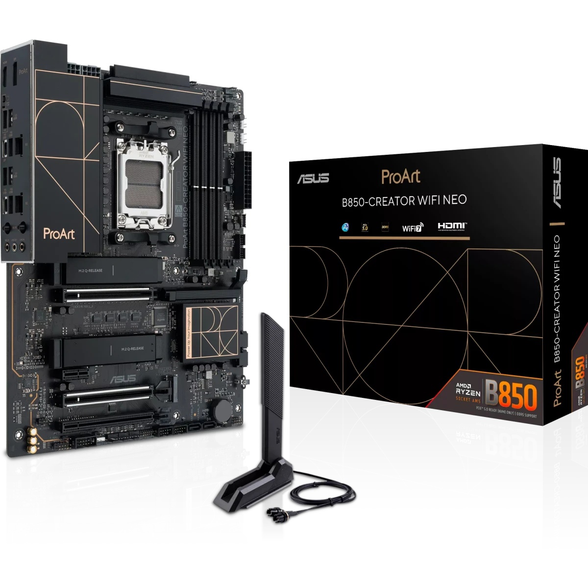 Материнская плата Asus PROART B850-CREATOR WIFI NEO Socket AM5 AMD B850 4xDDR5 ATX AC`97 8ch(7.1) 2x