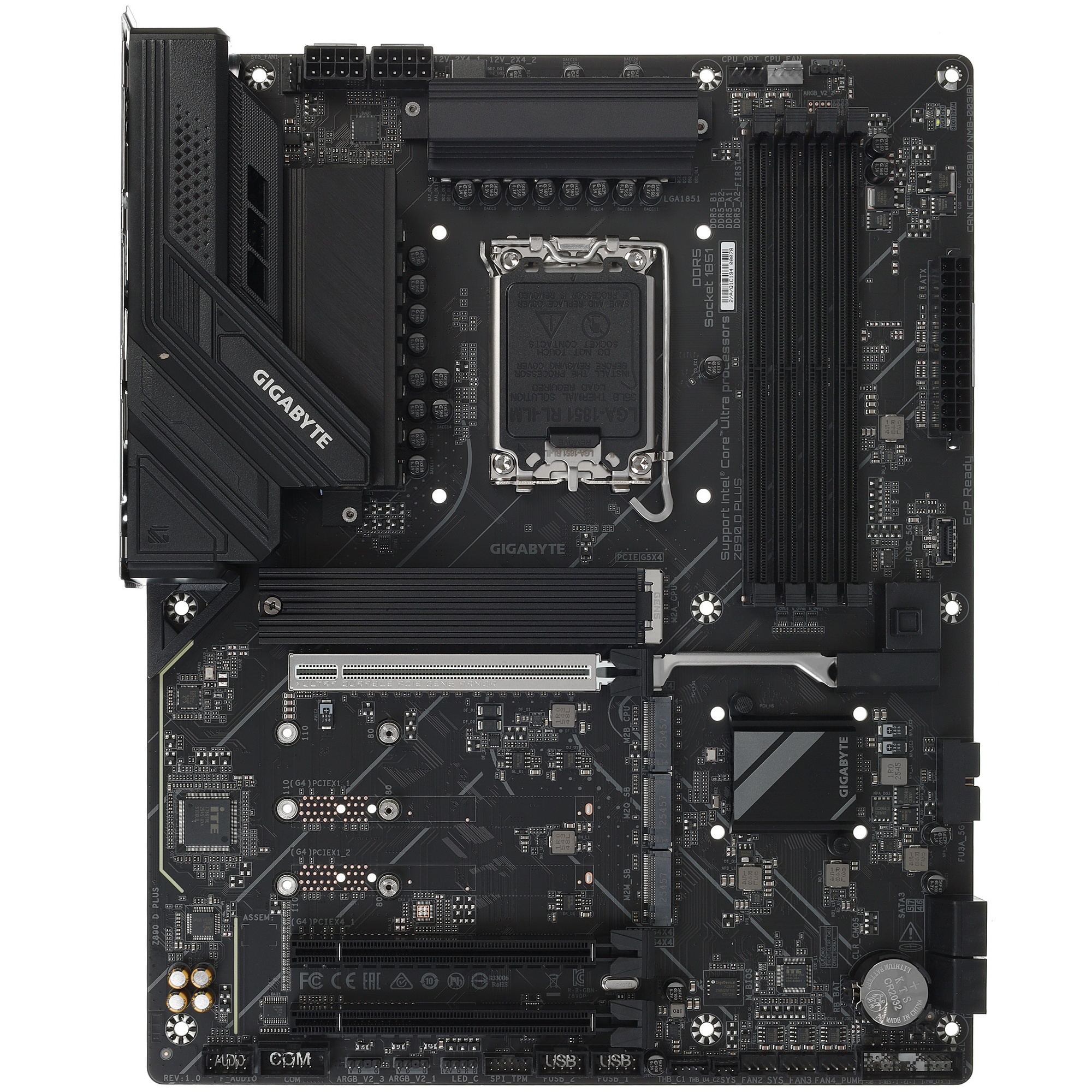 Материнская плата Gigabyte Z890 D PLUS, Z890, LGA1851, 4*DDR5, 3*PCIEx16, 4*M.2, 2*TypeC, 1*USB3.2Ge