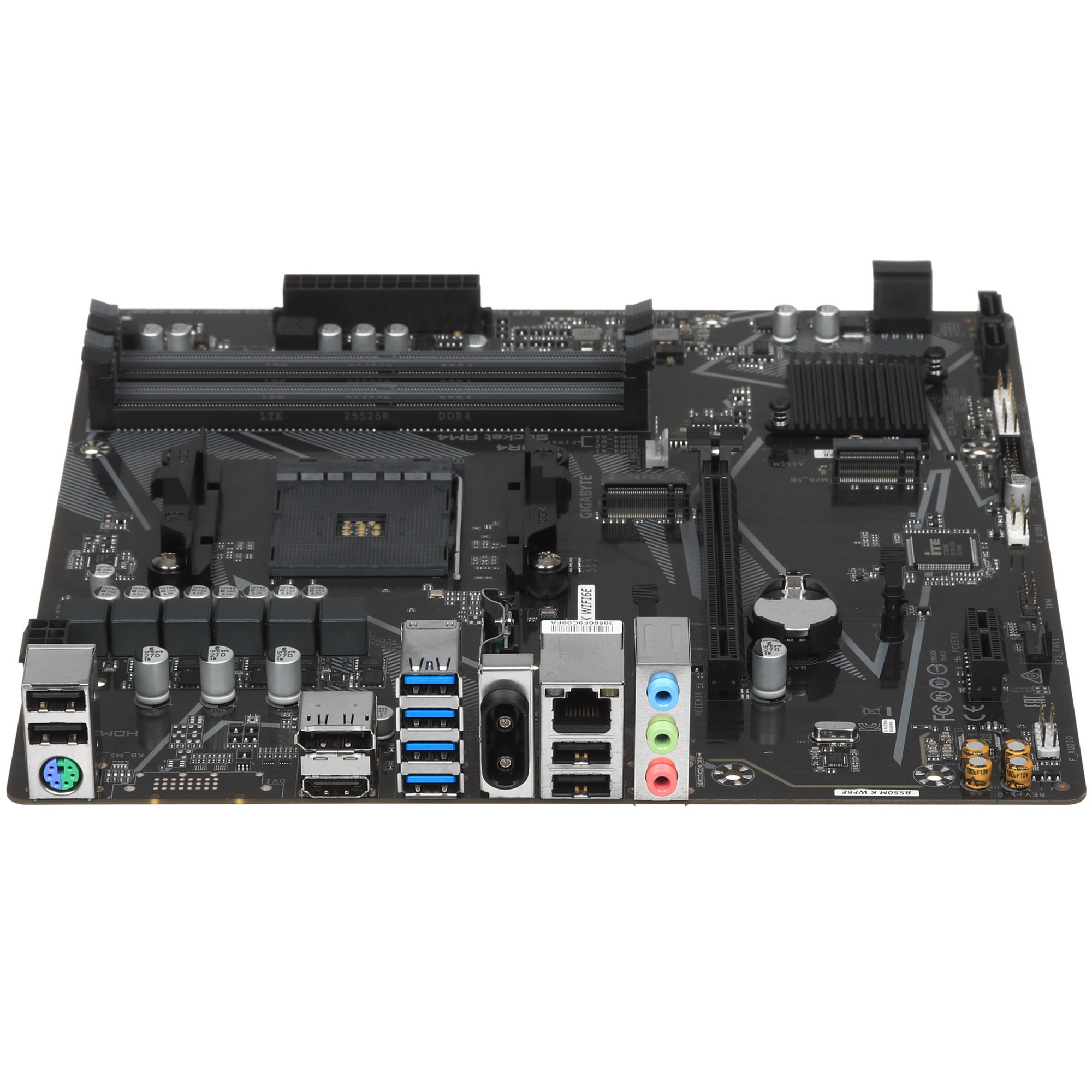 Материнская плата Gigabyte B550M K WF6E B550, AM5, 4xDDR4, 1*PCI-Ex16,2*M.2, 6*USB3.2Gen1, 6*USB2.0,