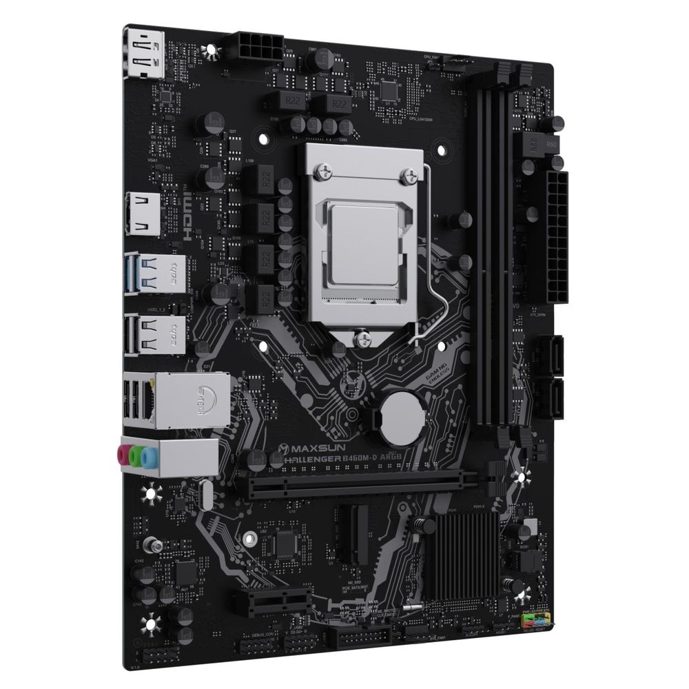 Материнская плата Maxsun MS-Challenger B460M-D ARGB B460, LGA1200, 2*DDR4, 1*PCIEx16, 1*PCIEx1, 1*M.