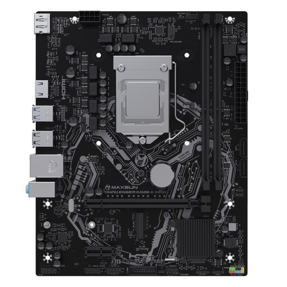 Материнская плата Maxsun MS-Challenger B460M-D ARGB B460, LGA1200, 2*DDR4, 1*PCIEx16, 1*PCIEx1, 1*M.