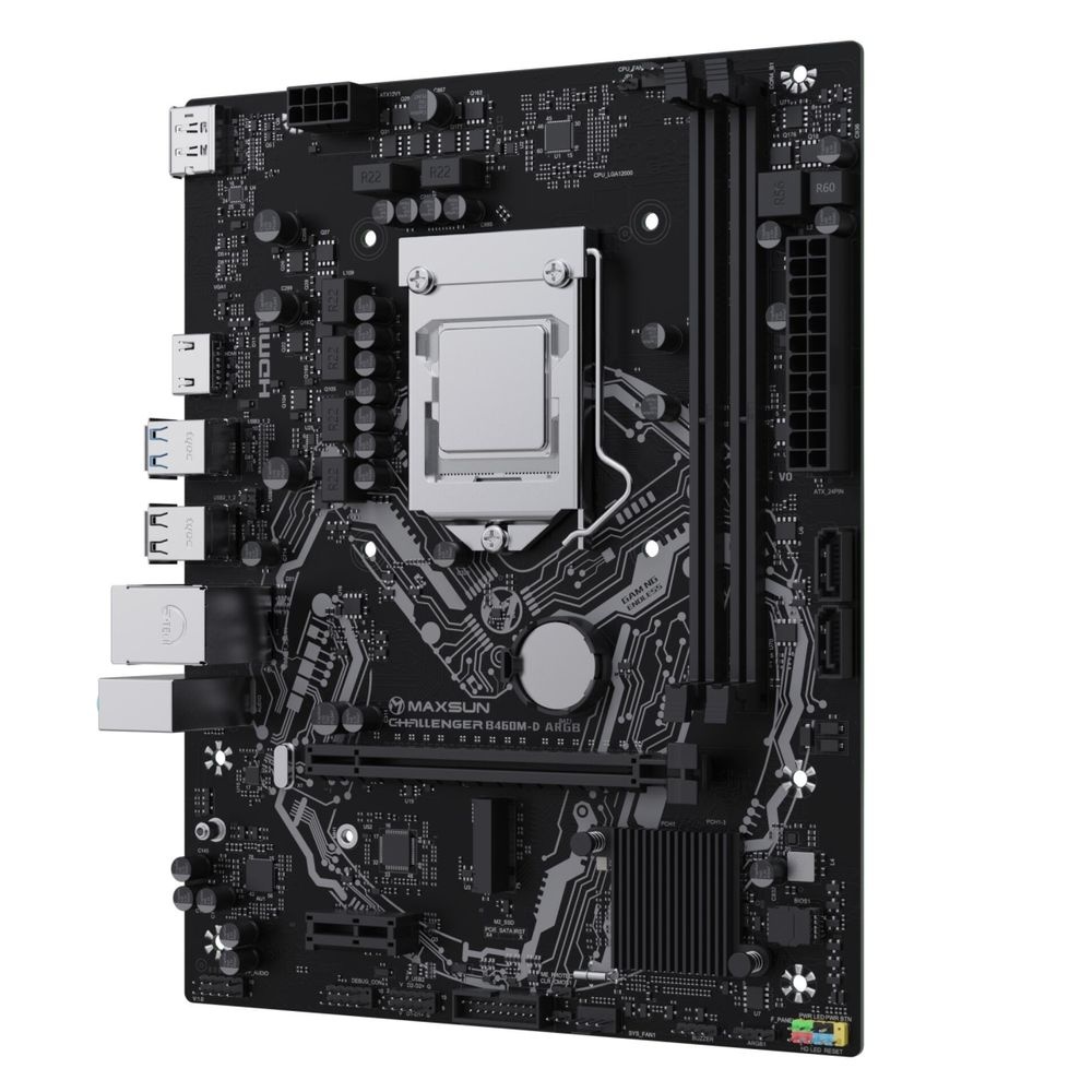 Материнская плата Maxsun MS-Challenger B460M-D ARGB B460, LGA1200, 2*DDR4, 1*PCIEx16, 1*PCIEx1, 1*M.
