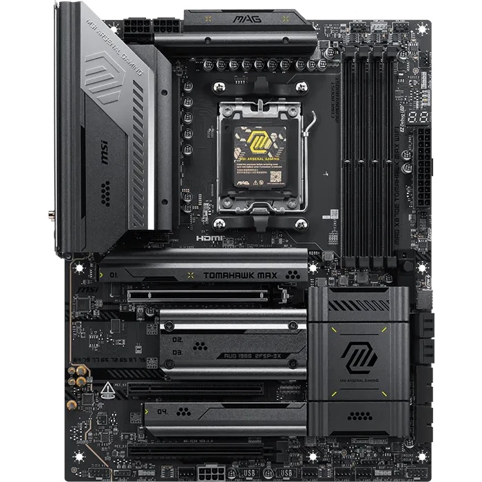Материнская плата MSI MAG X870E TOMAHAWK MAX WIFI X870E, AM5, 4*DDR5, 3*PCIEx16, 4*M.2, 2*TypeC, 2*U