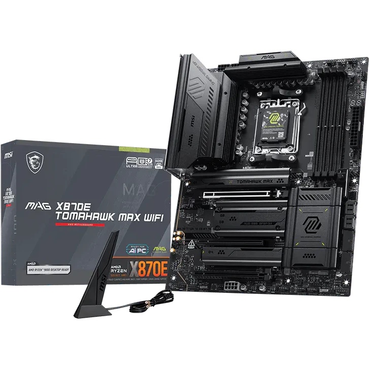 Материнская плата MSI MAG X870E TOMAHAWK MAX WIFI X870E, AM5, 4*DDR5, 3*PCIEx16, 4*M.2, 2*TypeC, 2*U