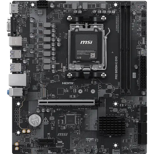 Материнская плата MSI PRO B850M-E EVO B850, AM5, 2*DDR5, 1*PCIEx16, 1*PCIEx1, 1*M.2, 6*USB3.2Gen1, 6