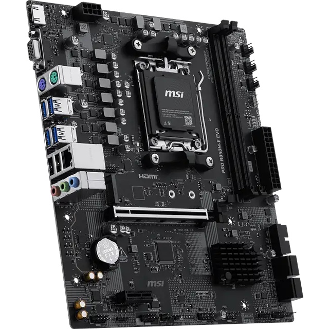 Материнская плата MSI PRO B850M-E EVO B850, AM5, 2*DDR5, 1*PCIEx16, 1*PCIEx1, 1*M.2, 6*USB3.2Gen1, 6