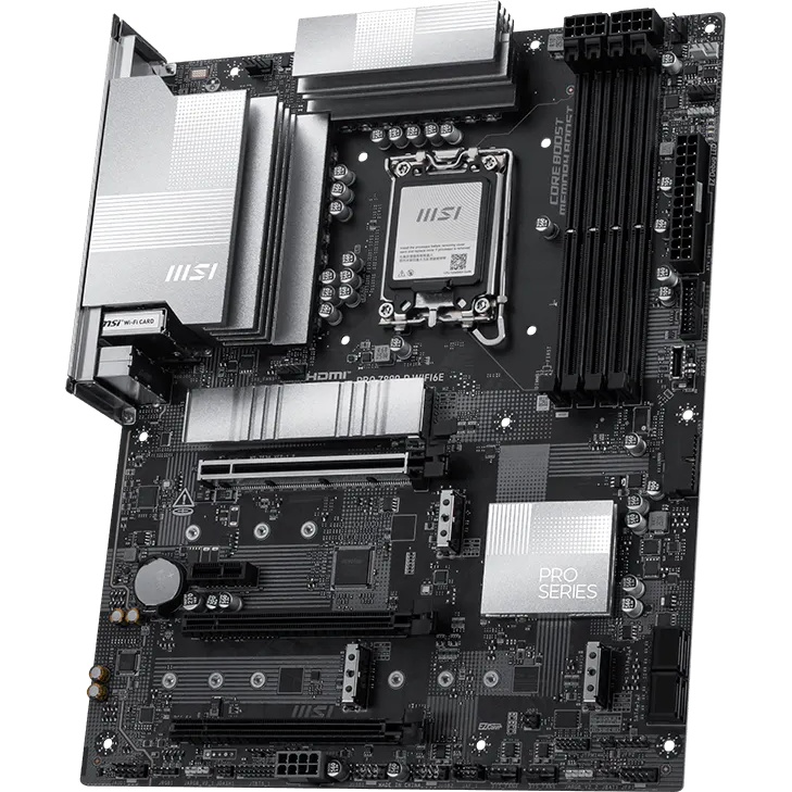Материнская плата MSI PRO Z890-P WIFI6E Z890, LGA1851, 4*DDR5, 3*PCIEx16, 1*PCIEx1, 4*M.2, 2*TypeC,
