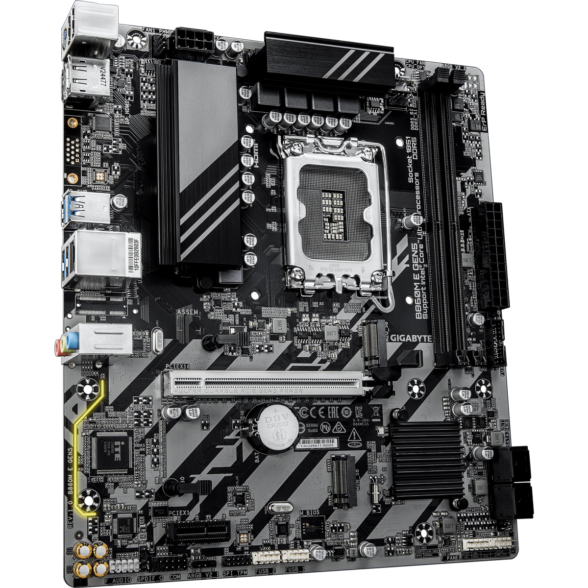 Материнская плата Gigabyte B860M E GEN5 B860, LGA1851, 2*DDR5, 1*PCIEx16, 1*PCIEx1, 2*M.2 6*USB3.2Ge