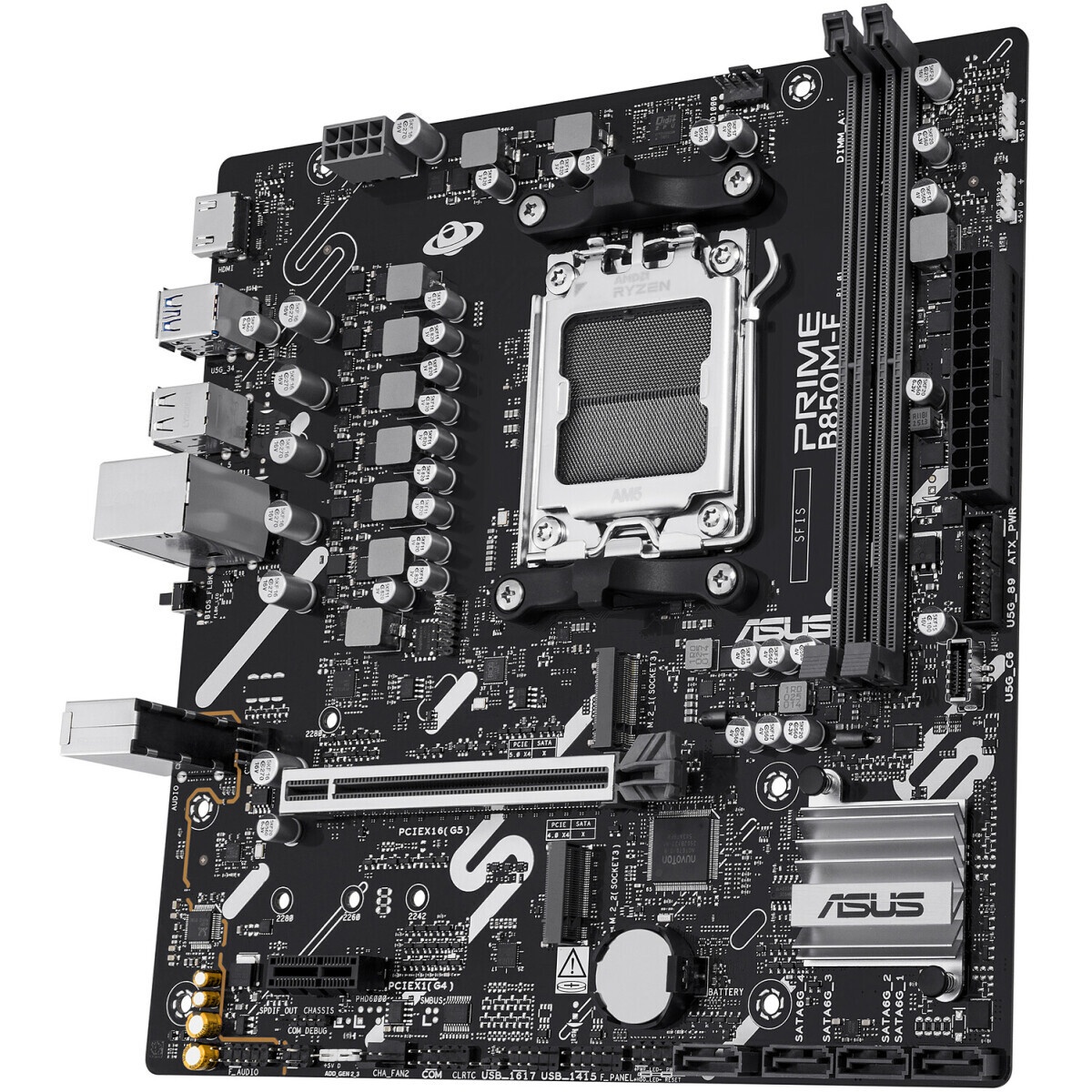 Материнская плата Asus PRIME B850M-F Socket AM5 AMD B850 2xDDR5 mATX AC`97 8ch(7.1) GbLAN RAID+VGA+H