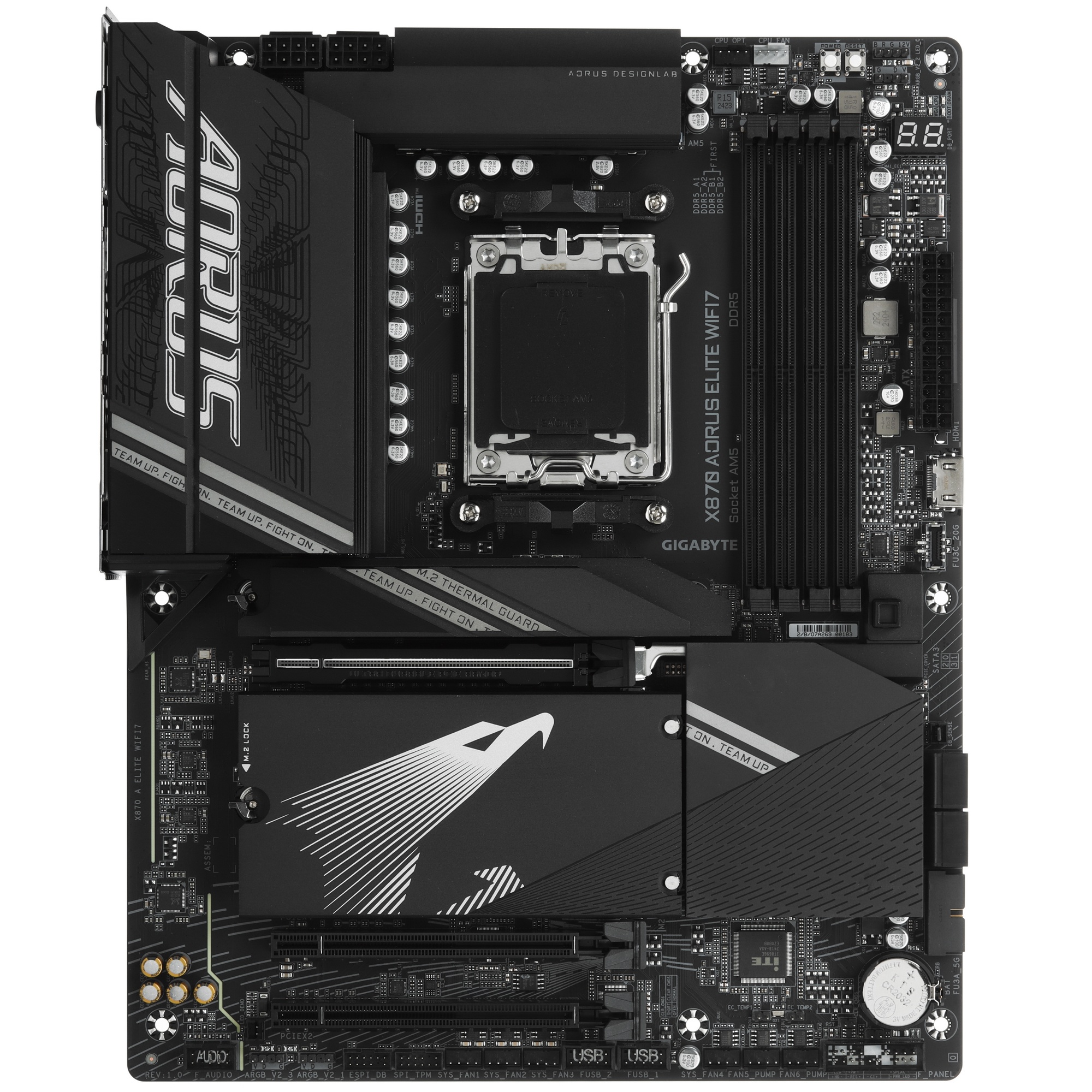 Материнская плата Gigabyte X870 AORUS ELITE WIFI7, AM5, AMD X870, 4xDDR5, 4xSATA, 4xM.2, 1xPCI-E 5.0