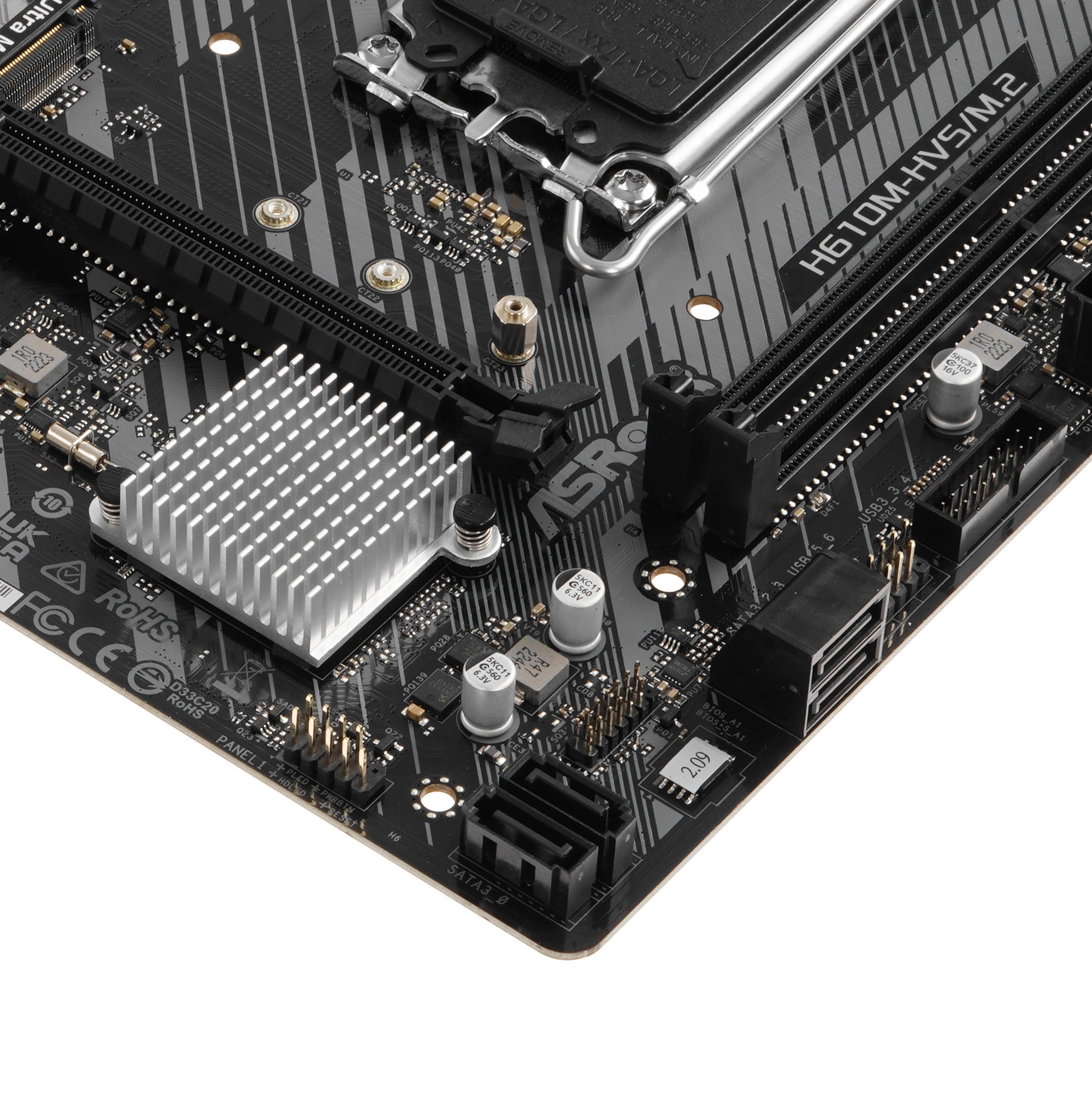 Материнская плата ASRock H610M-HVS/M.2 R2.0, LGA 1700, Intel H610, 2xDDR4, 4xSATA, 1xM.2, 1xPCIe 4.0