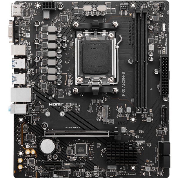Материнская плата MSI PRO A620M-B AM5 2x DDR5 HDMI VGA 1x M.2