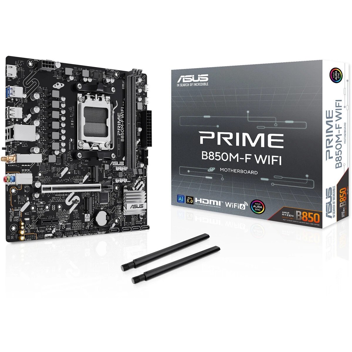 Материнская плата Asus PRIME B850M-F WIFI Socket AM5 AMD B850 2xDDR5 mATX AC`97 8ch(7.1) GbLAN RAID+