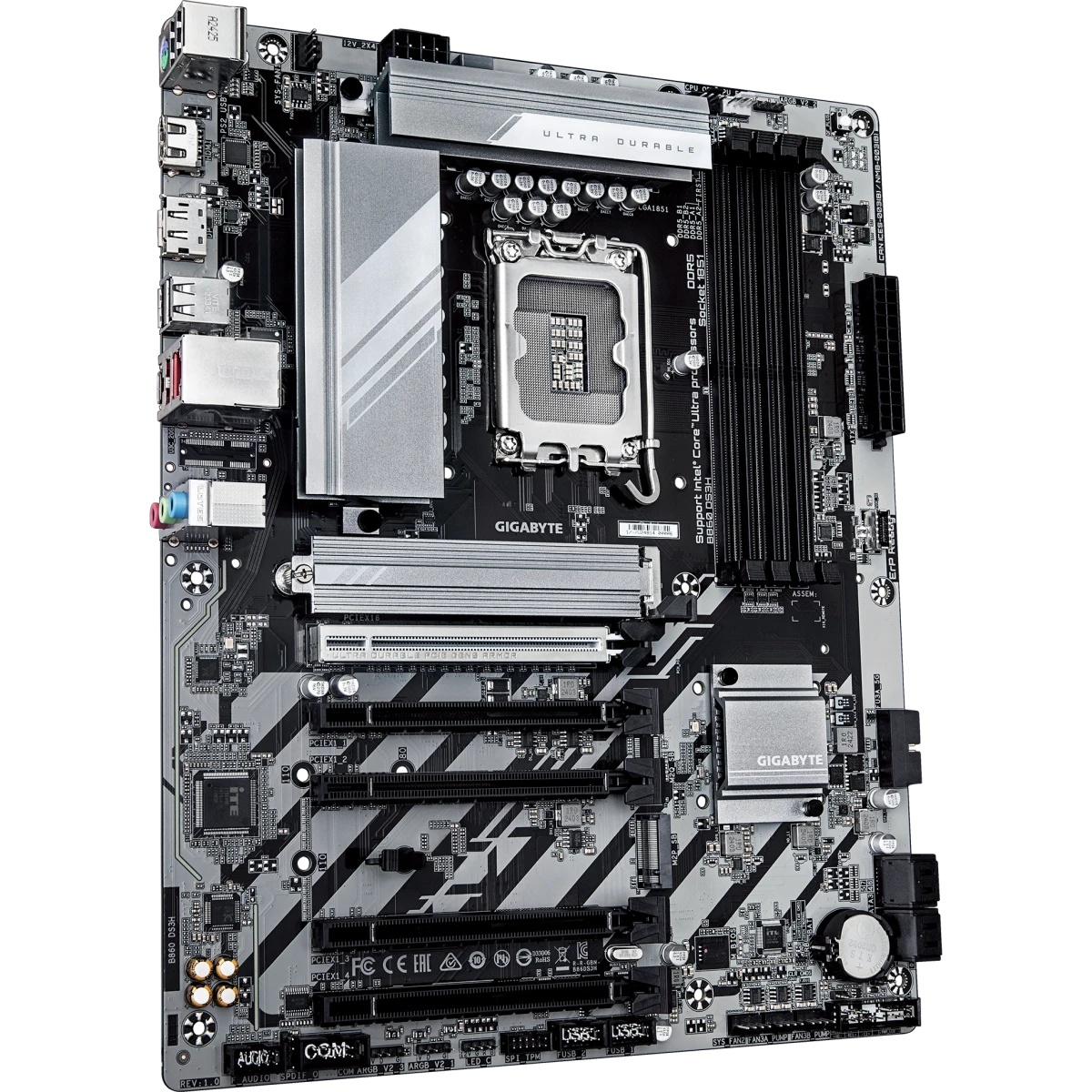 Материнская плата Gigabyte B860 DS3H B860, LGA1851, 4*DDR5, 5*PCIEx16, 2*M.2, 2*TypeC, 1*USB3.2Gen2,