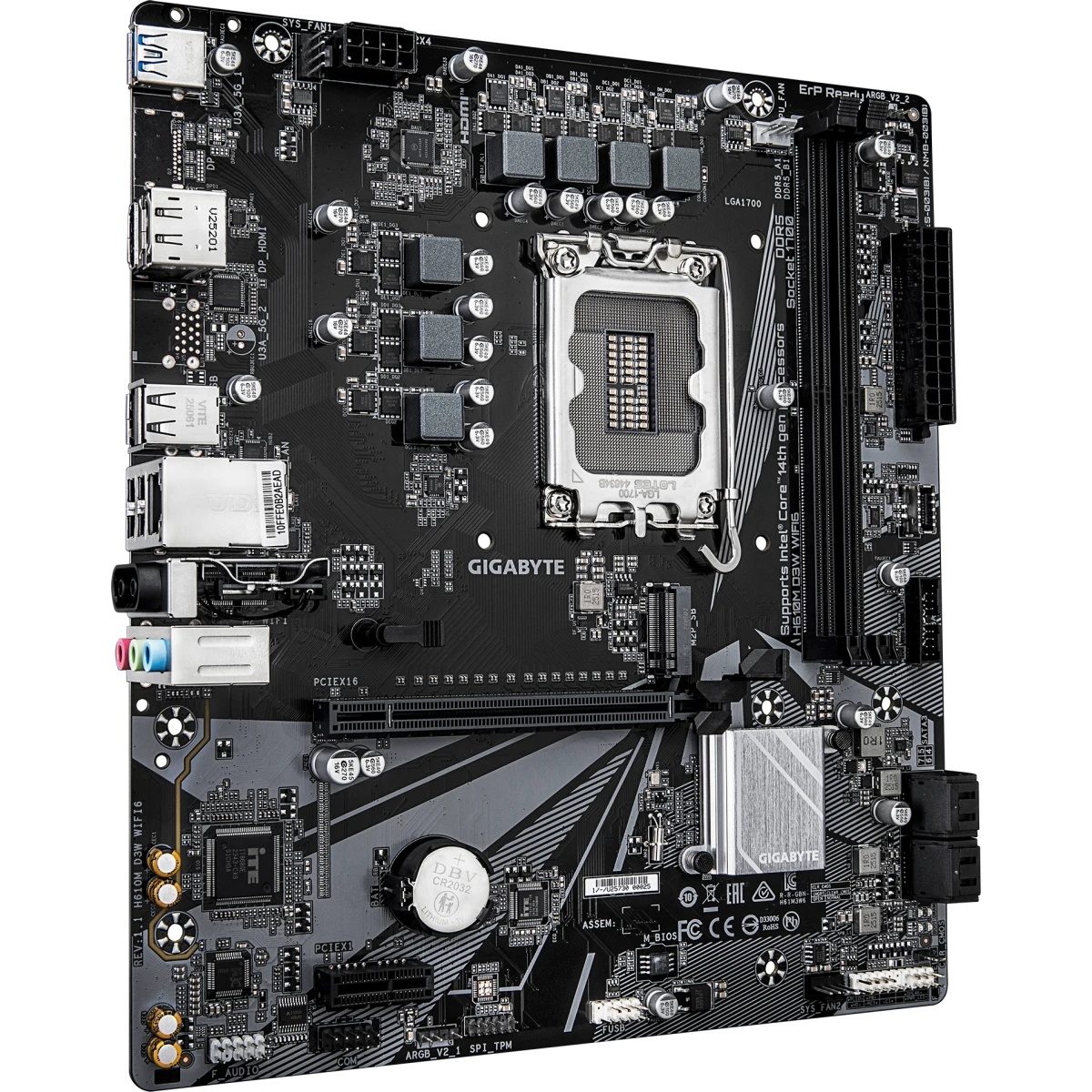 Материнская плата Gigabyte H610M D3W WIFI6 H610, LGA1700, 2*DDR5, 1*PCIEx16, 1*PCIEx1, 1*M.2, 1*Type