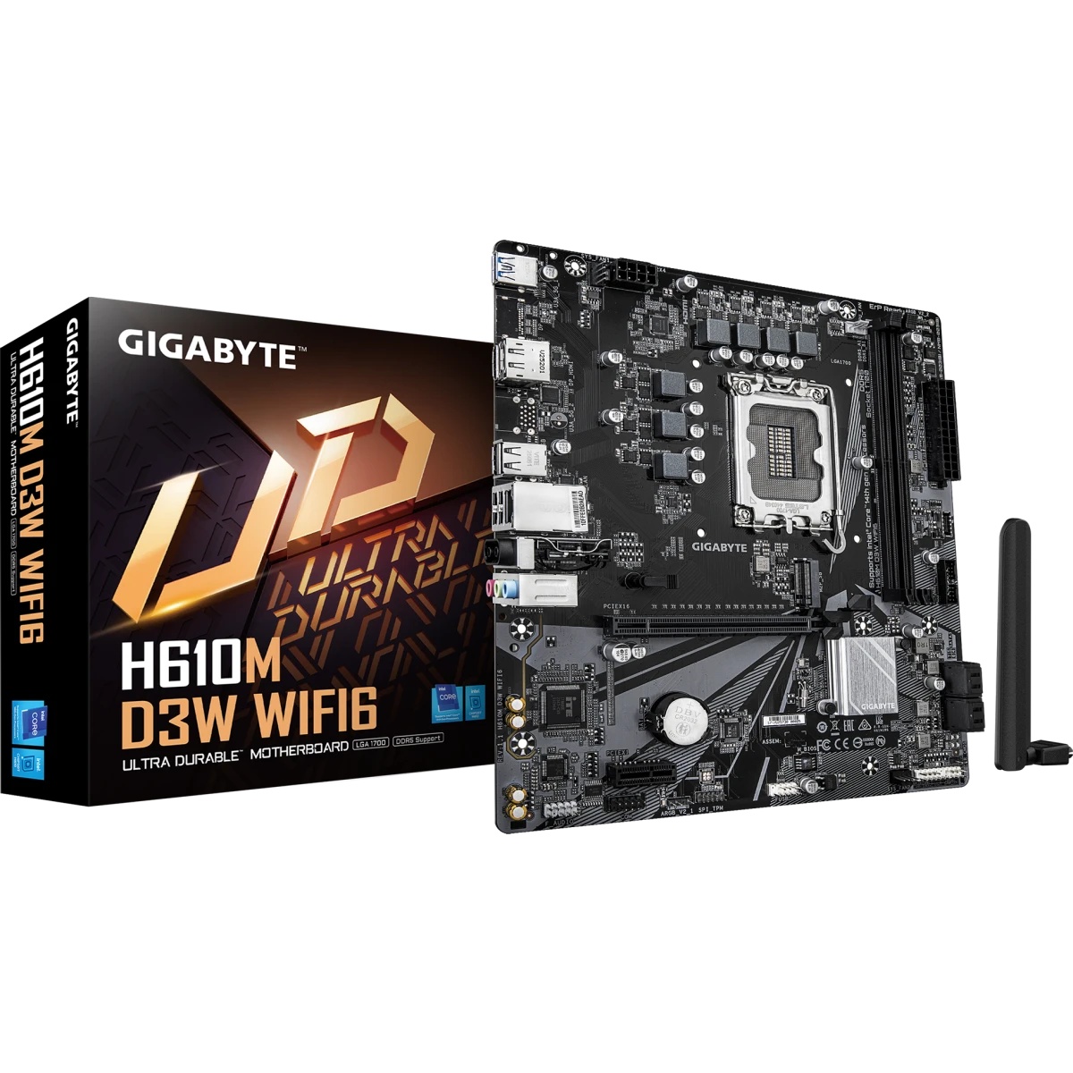 Материнская плата Gigabyte H610M D3W WIFI6 H610, LGA1700, 2*DDR5, 1*PCIEx16, 1*PCIEx1, 1*M.2, 1*Type