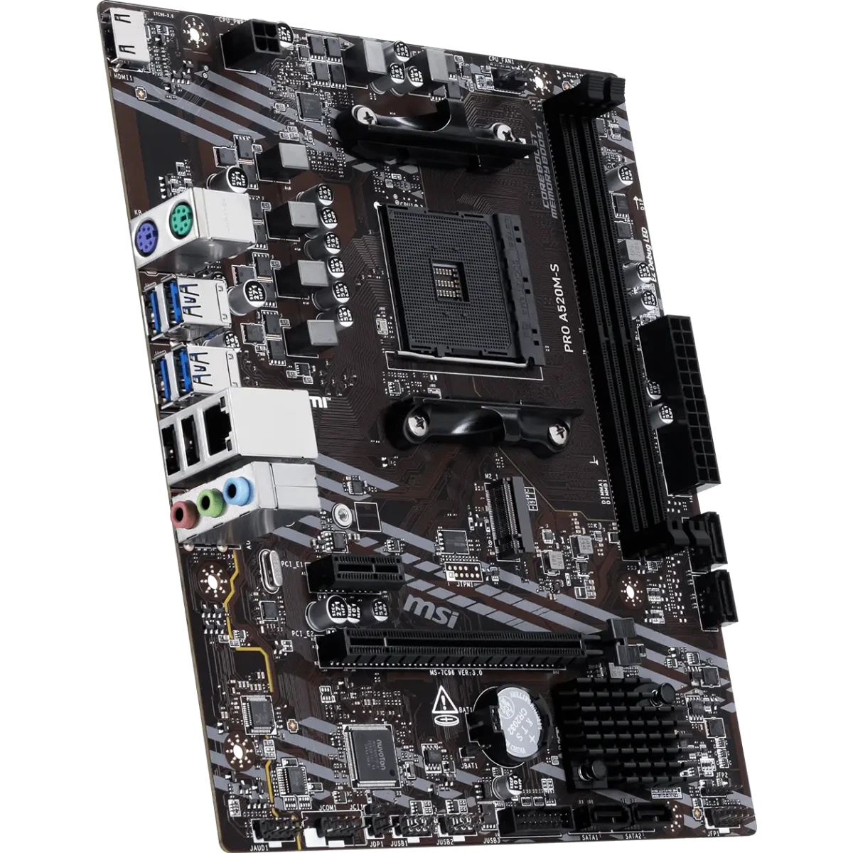 Материнская плата MSI PRO A520M-S AM4 AMD A520 2x DDR4 1xPCI-E x16 1xM.2 HDMI