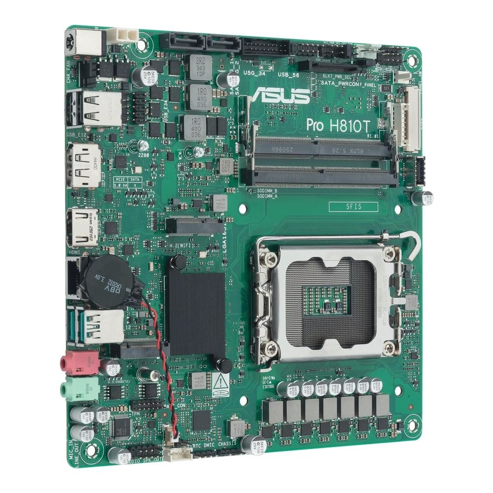 Материнская плата ASUS PRO H810T-CSM LGA1851 mini-ITX 2xDDR5 M.2 DP HDMI GLAN