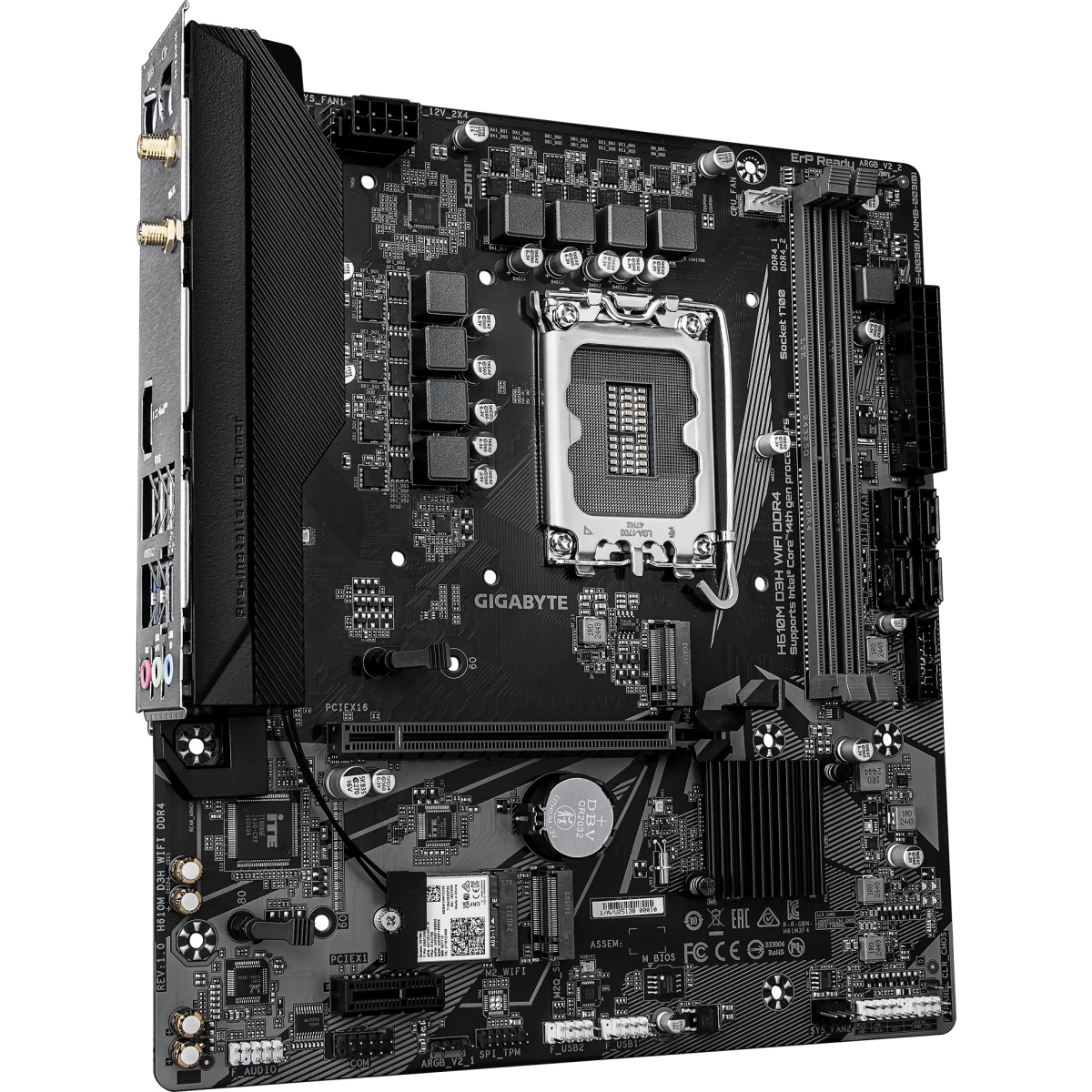 Материнская плата Gigabyte H610M D3H WIFI DDR4 H610, LGA1700, 2*DDR4, 1*PCIEx16, 1*PCIEx1, 2*M.2 4*U