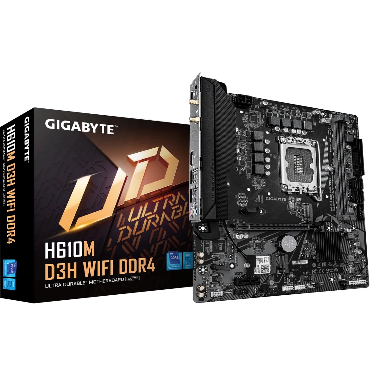 Материнская плата Gigabyte H610M D3H WIFI DDR4 H610, LGA1700, 2*DDR4, 1*PCIEx16, 1*PCIEx1, 2*M.2 4*U